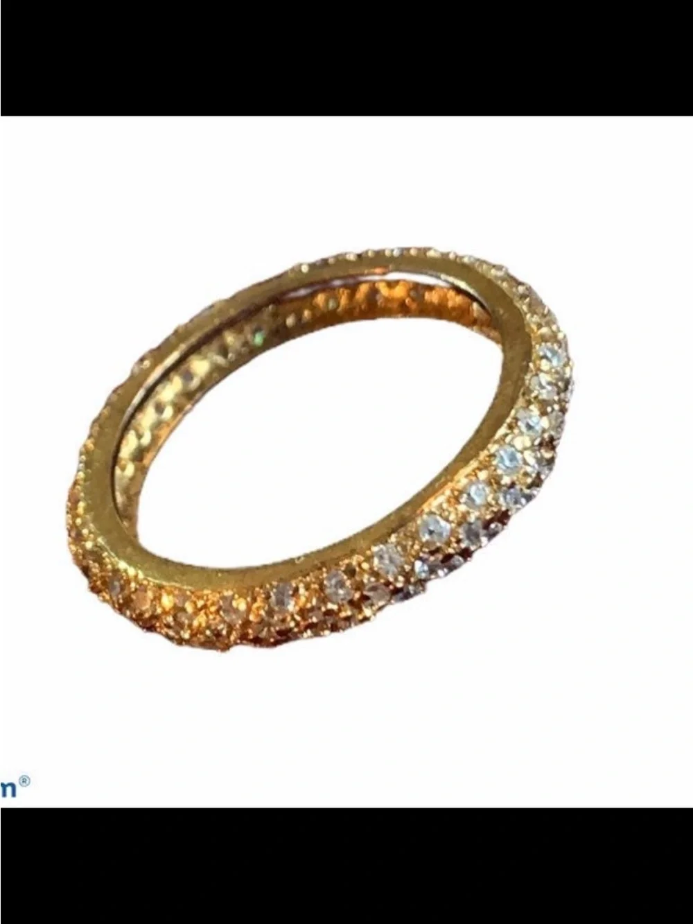Set of two Gold Sterling Silver Diamond Eternity Band Size 9
